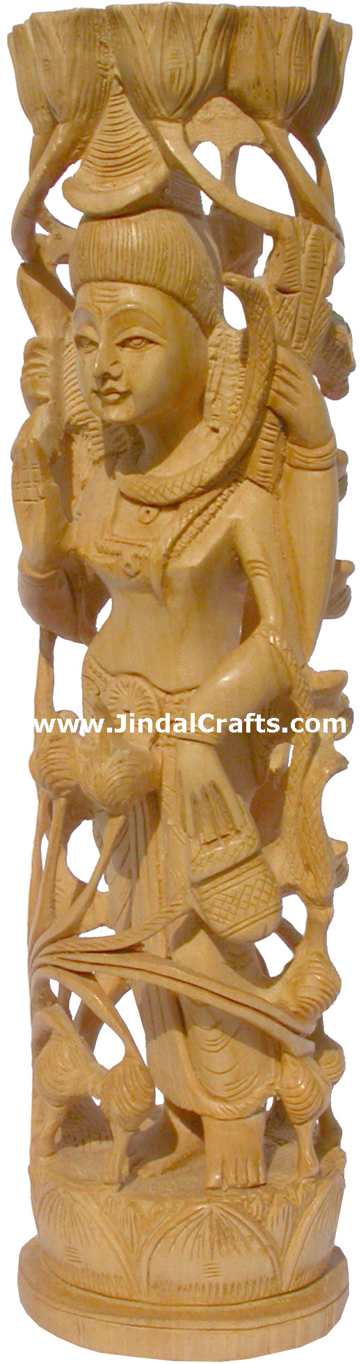 Hand Carved Wood Lord Shiva Figure Statue Idol Sculpture Indian Traditional Arts