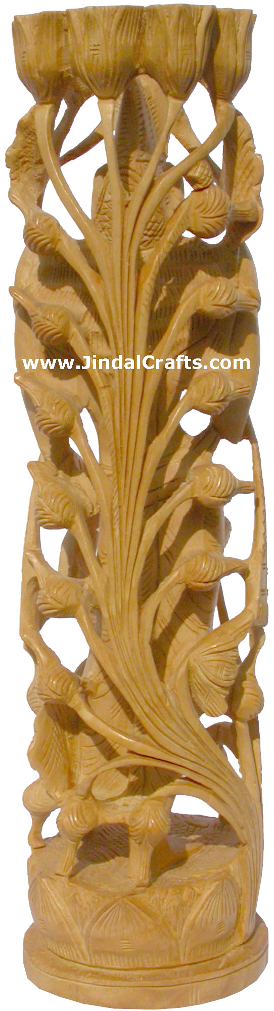 Wooden Sculpture Goddess Lakshmi Handcarved Hindu India Carving Art Craft Novica