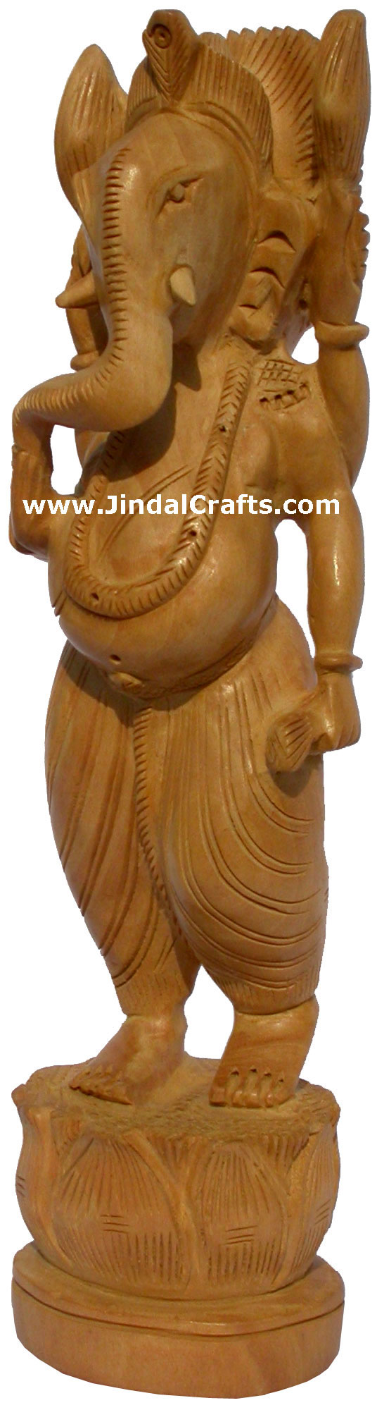 Handmade Ganesha Wooden Sculpture Statuette Indian Hindu Idol Carving Art Crafts