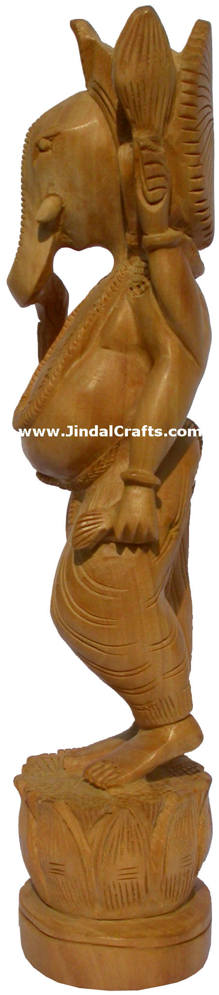 Handmade Ganesha Wooden Sculpture Statuette Indian Hindu Idol Carving Art Crafts