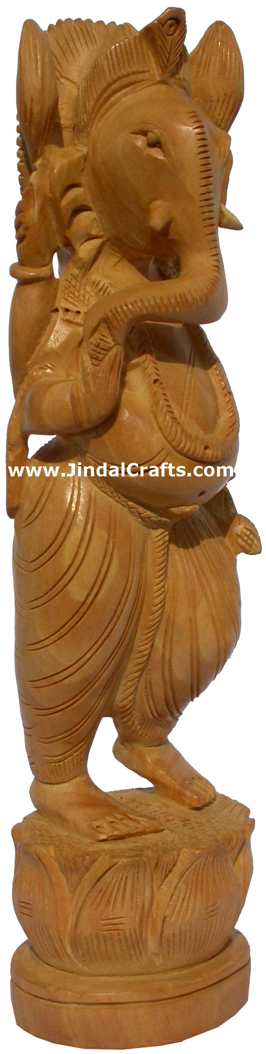 Handmade Ganesha Wooden Sculpture Statuette Indian Hindu Idol Carving Art Crafts