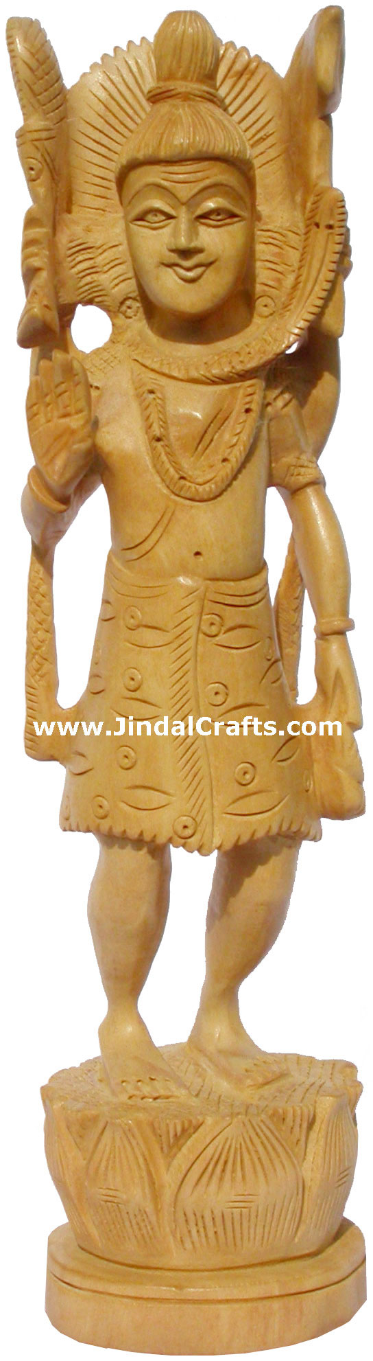 Wood Sculpture Lord Shiva Hand Made Statue Hinduism Indian Carving Home Decor