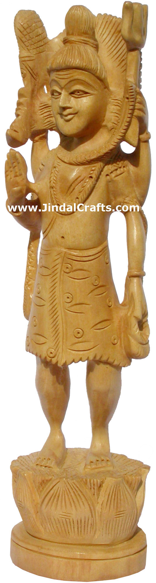 Wood Sculpture Lord Shiva Hand Made Statue Hinduism Indian Carving Home Decor