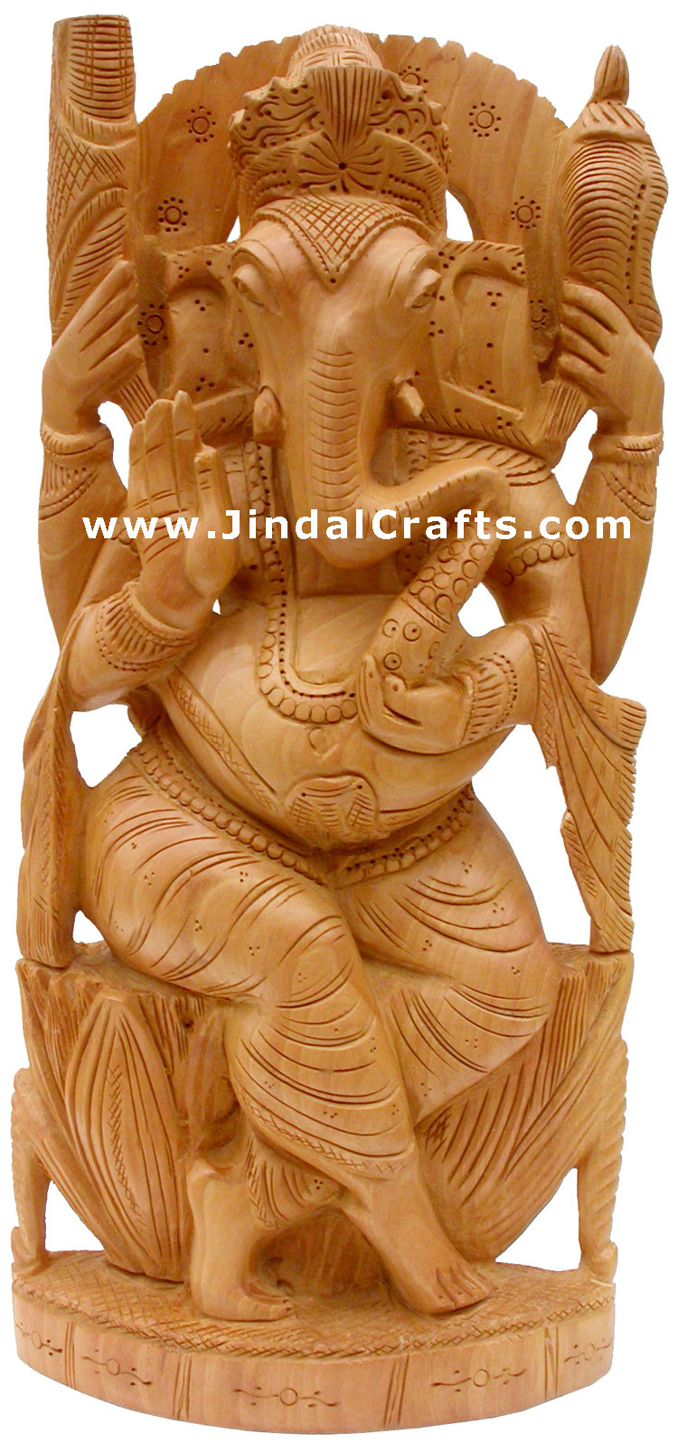 Handcrafted Wooden Ganesha Hindu Sculptures Art