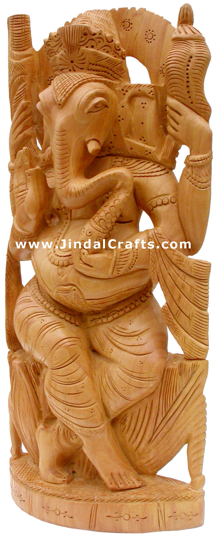 Handcrafted Wooden Ganesha Hindu Sculptures Art