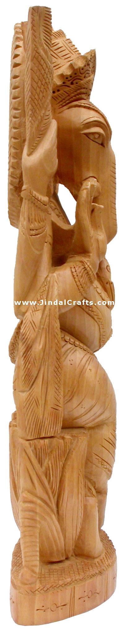 Handcrafted Wooden Ganesha Hindu Sculptures Art
