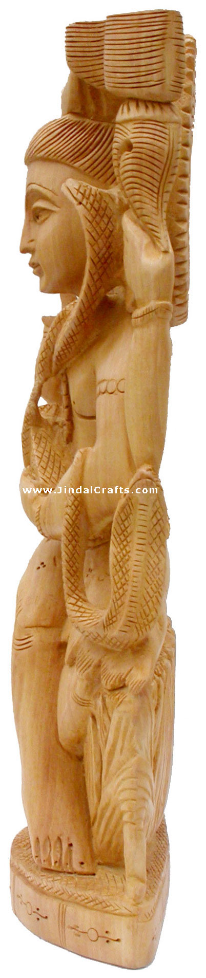 Handcrafted Wooden God Shiva Hindu Sculptures Art