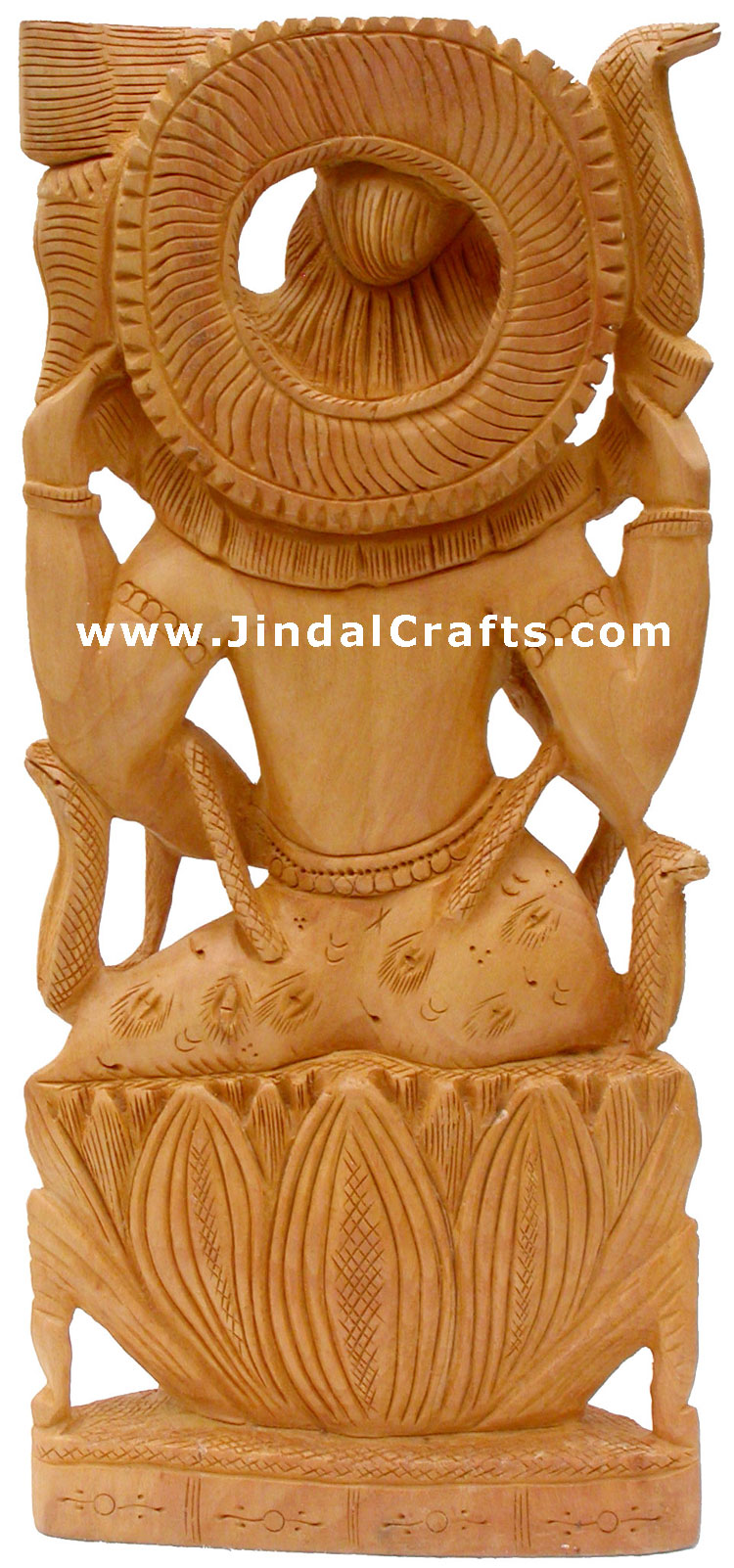 Handcrafted Wooden God Shiva Hindu Sculptures Art