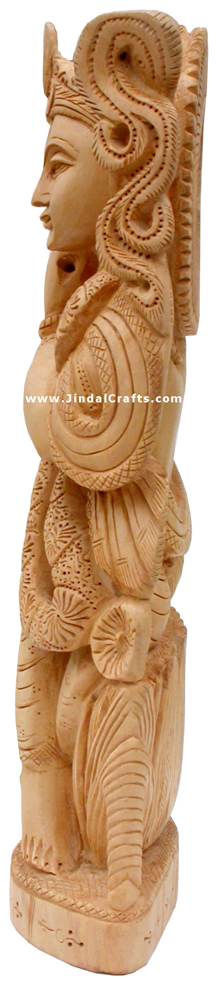 Handcrafted Wooden Krishna Hindu Sculptures Art