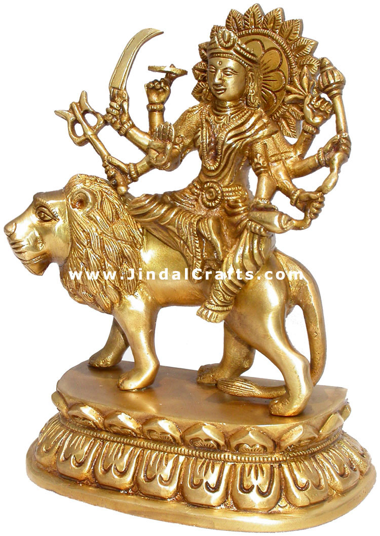Durga Ji Indian Goddess Handmade Brass Artifact Hindu