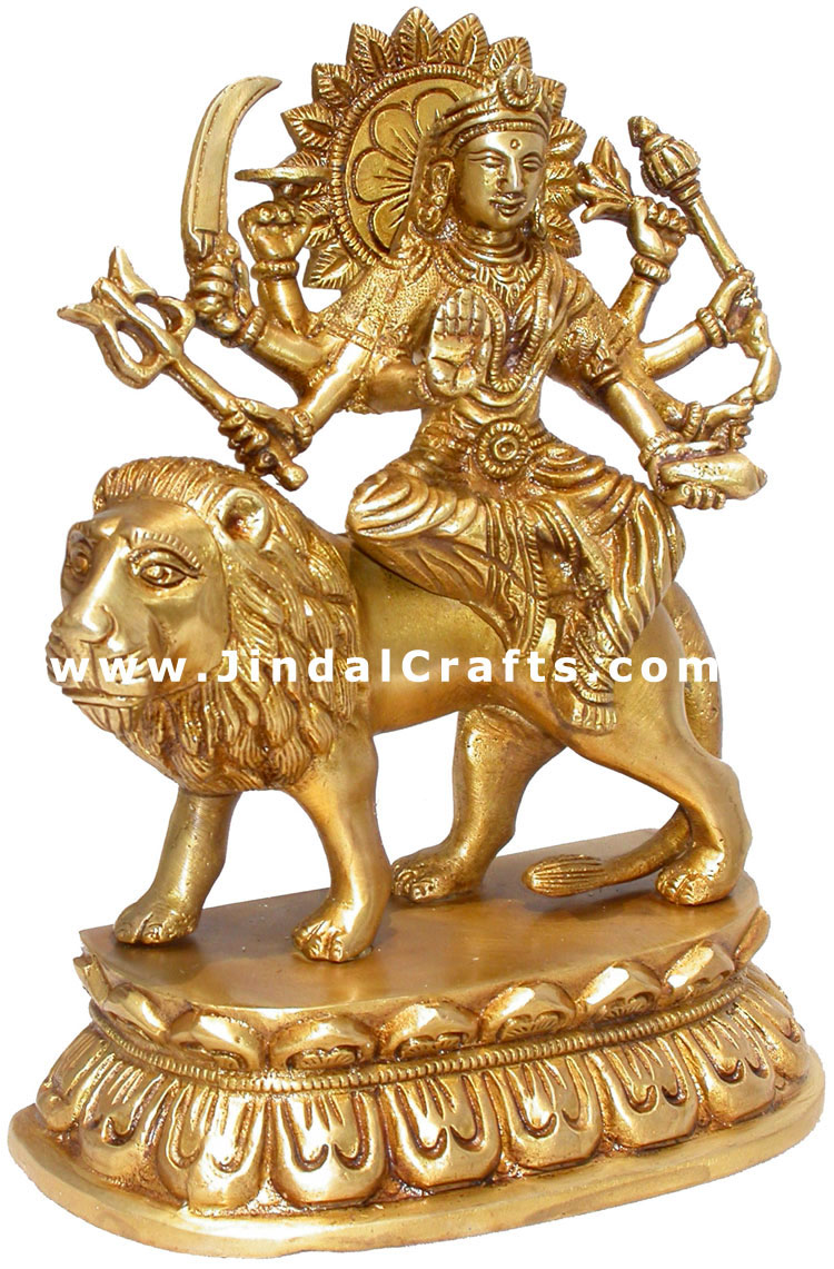 Durga Ji Indian Goddess Handmade Brass Artifact Hindu