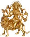 Mata Durga Shera - Hindu Religious Statue Art India