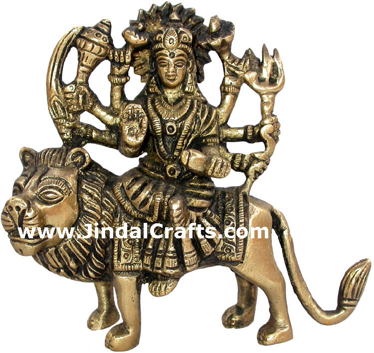 Maa Durga Indian God Religious Brass Figurines Gift Art