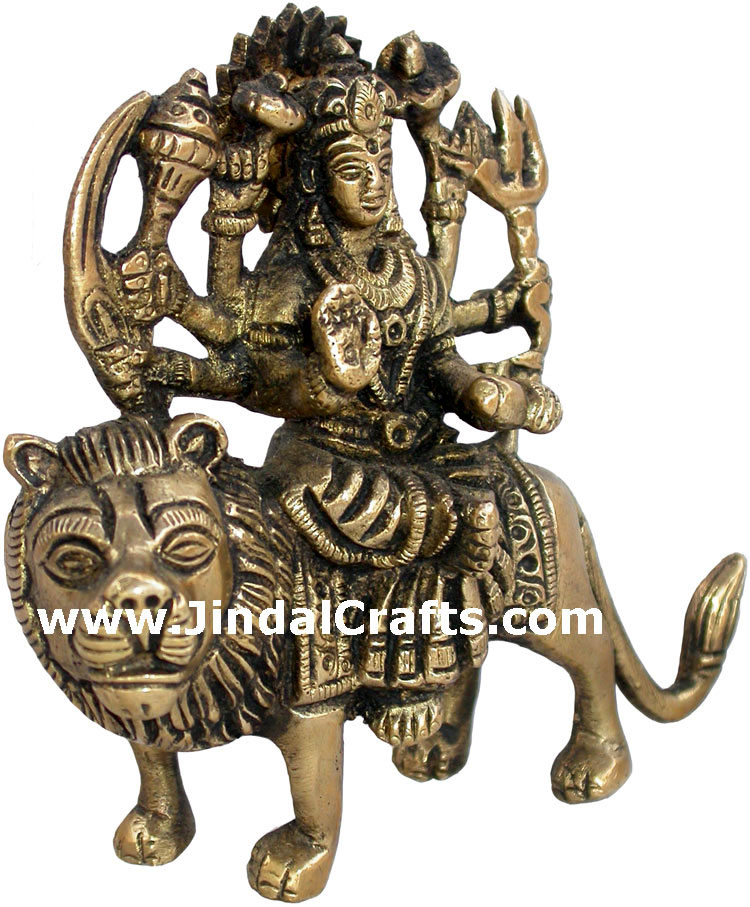 Maa Durga Indian God Religious Brass Figurines Gift Art