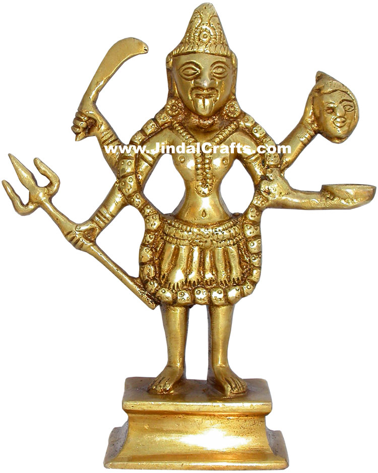Handmade Brass Statue of Maa Kali India Brassware Handicraft Art Craft