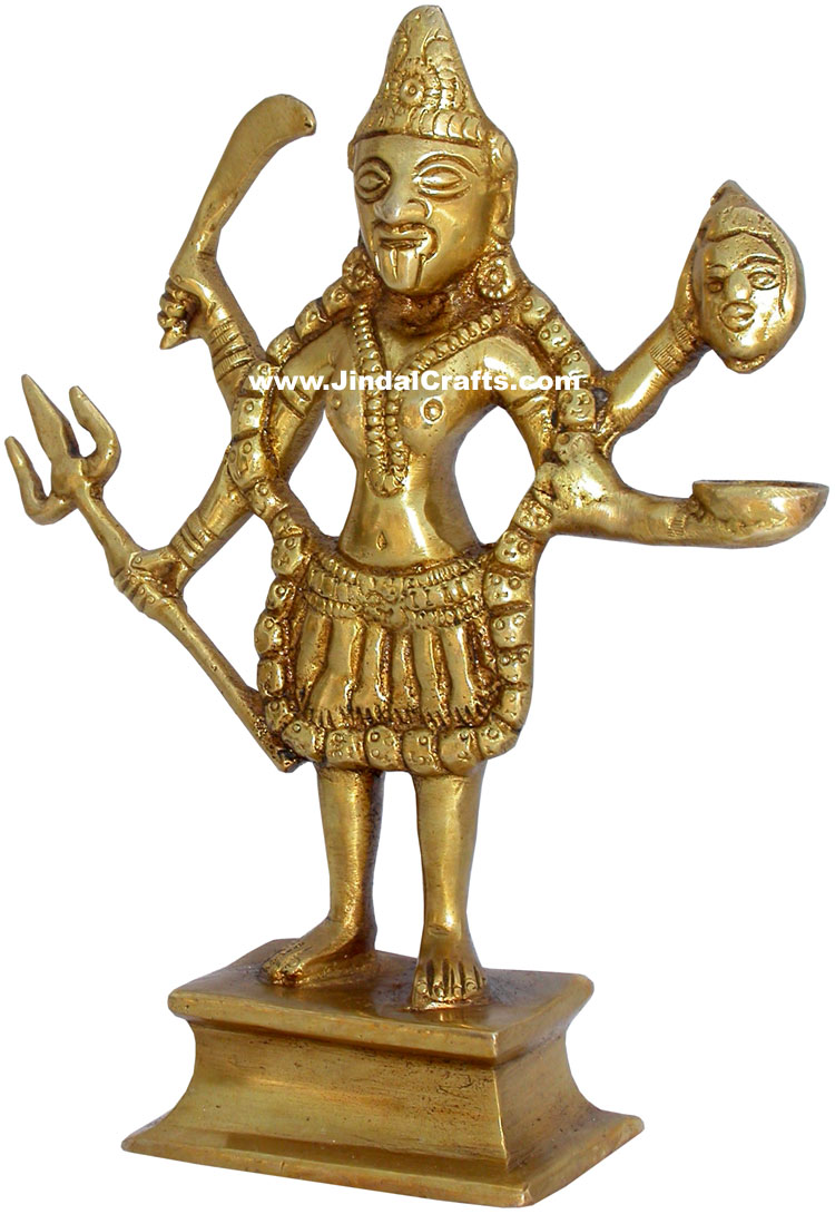 Handmade Brass Statue of Maa Kali India Brassware Handicraft Art Craft