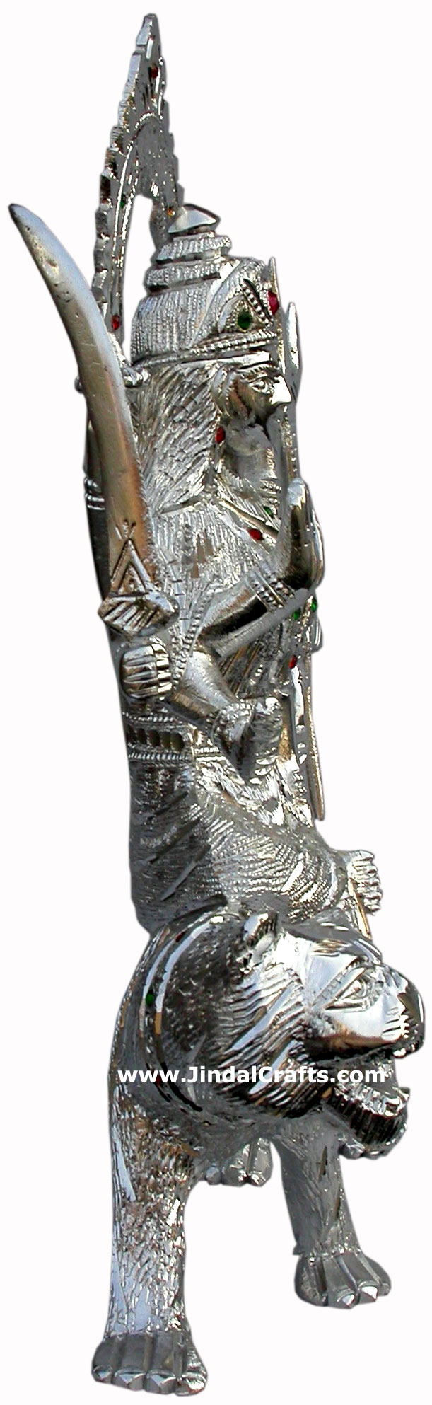 Durga - Hand Carved Indian Art Craft Handicraft Home Decor Aluminium Figurine