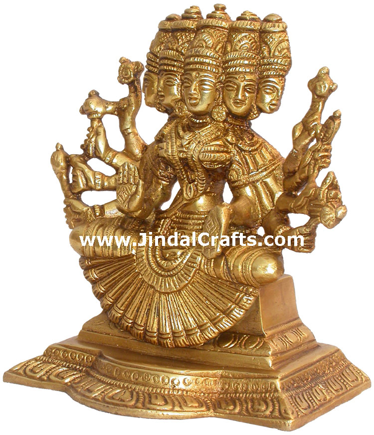 Gayatri Statue Hindu Goddess Brass Sculpture India Arts