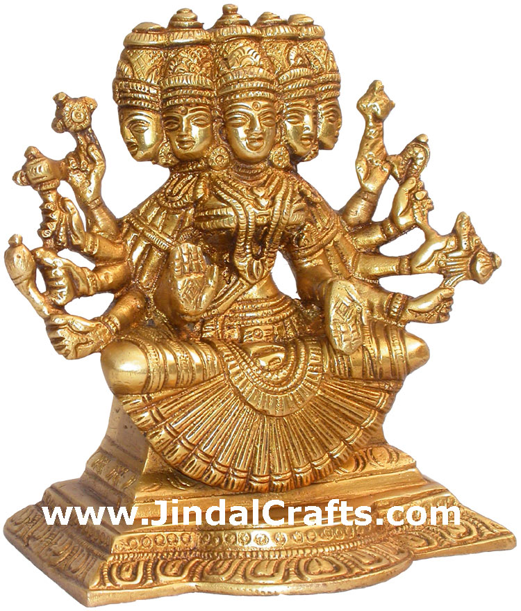 Gayatri Statue Hindu Goddess Brass Sculpture India Arts