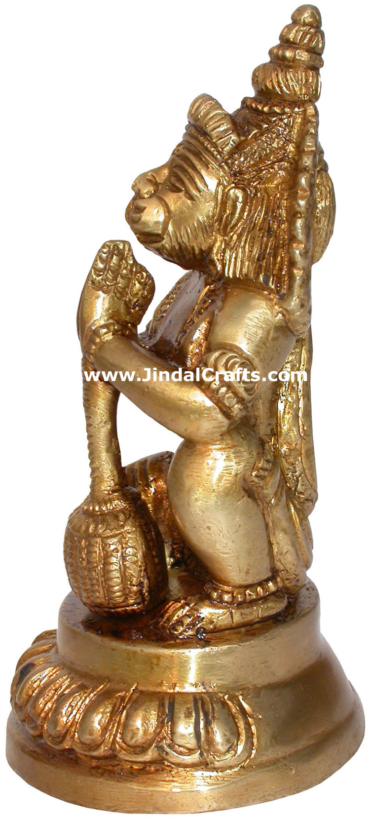 Hindu Deities Veer Hanuman India Brass Carving Artefact
