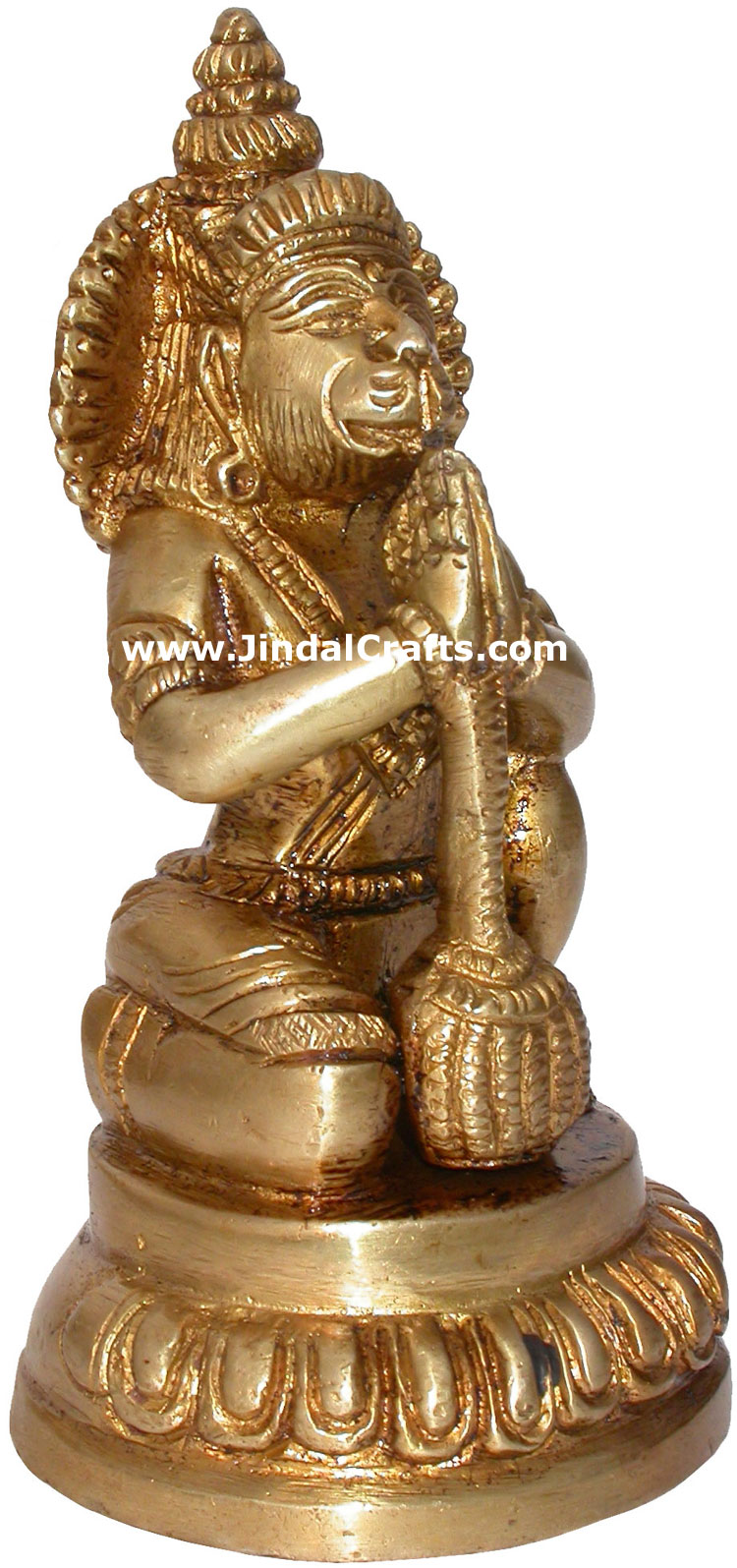 Hindu Deities Veer Hanuman India Brass Carving Artefact