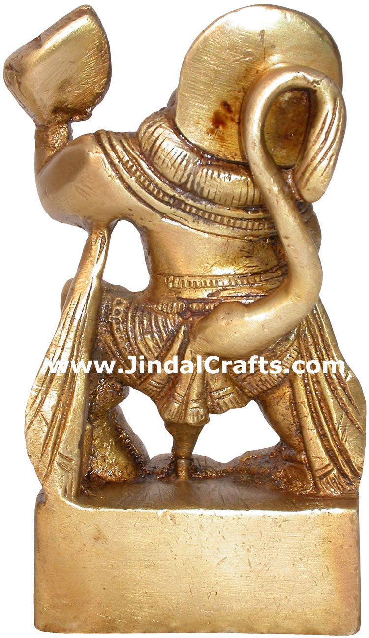 Hindu Deities Veer Hanuman India Brass Carving Artefact