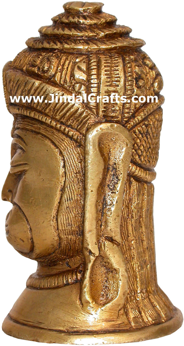 Hindu Deities Veer Hanuman India Brass Carving Artifact Sculpture Figurine Decor