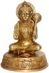 Hindu Deities Veer Hanuman India Brass Carving Artefact