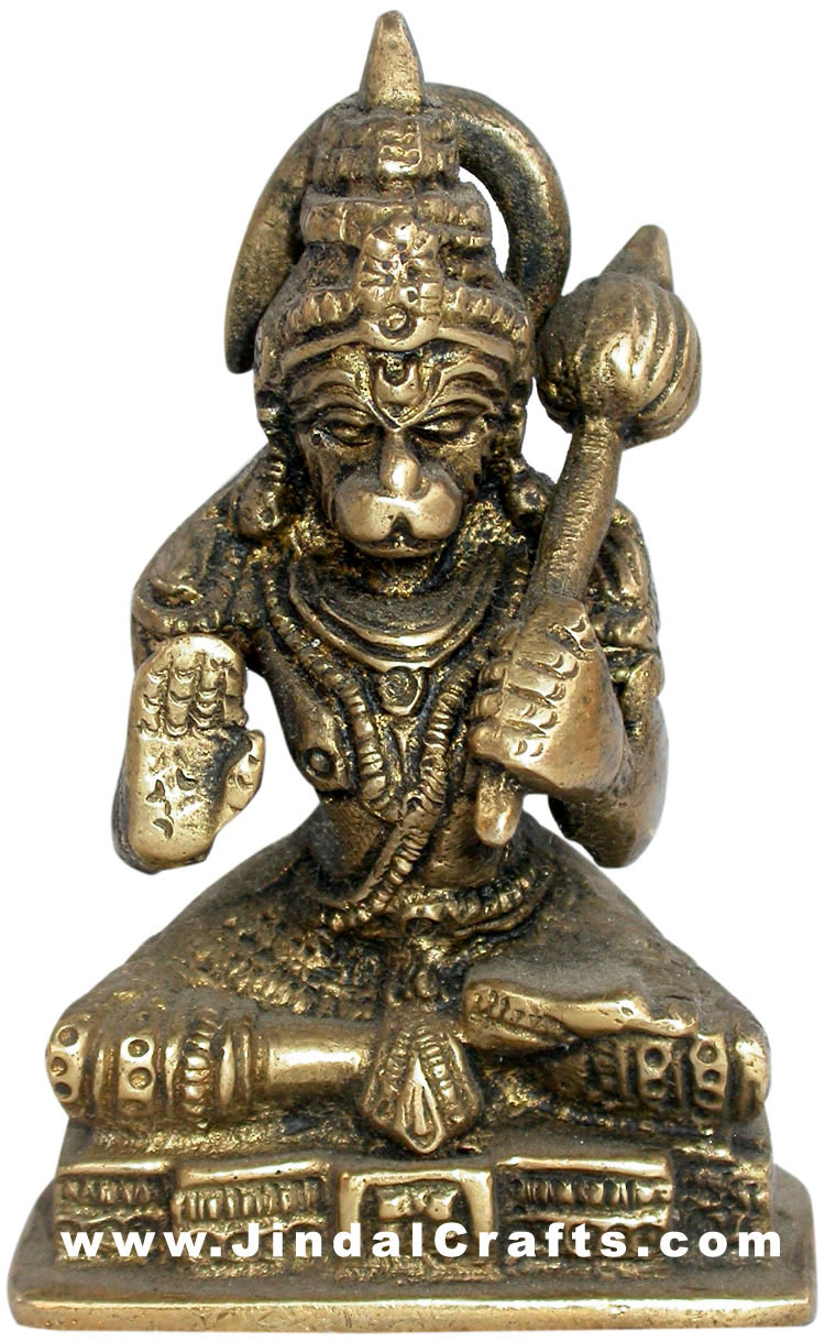 Lord Hanuman Hindu Religious Handmade Brass Sculptures