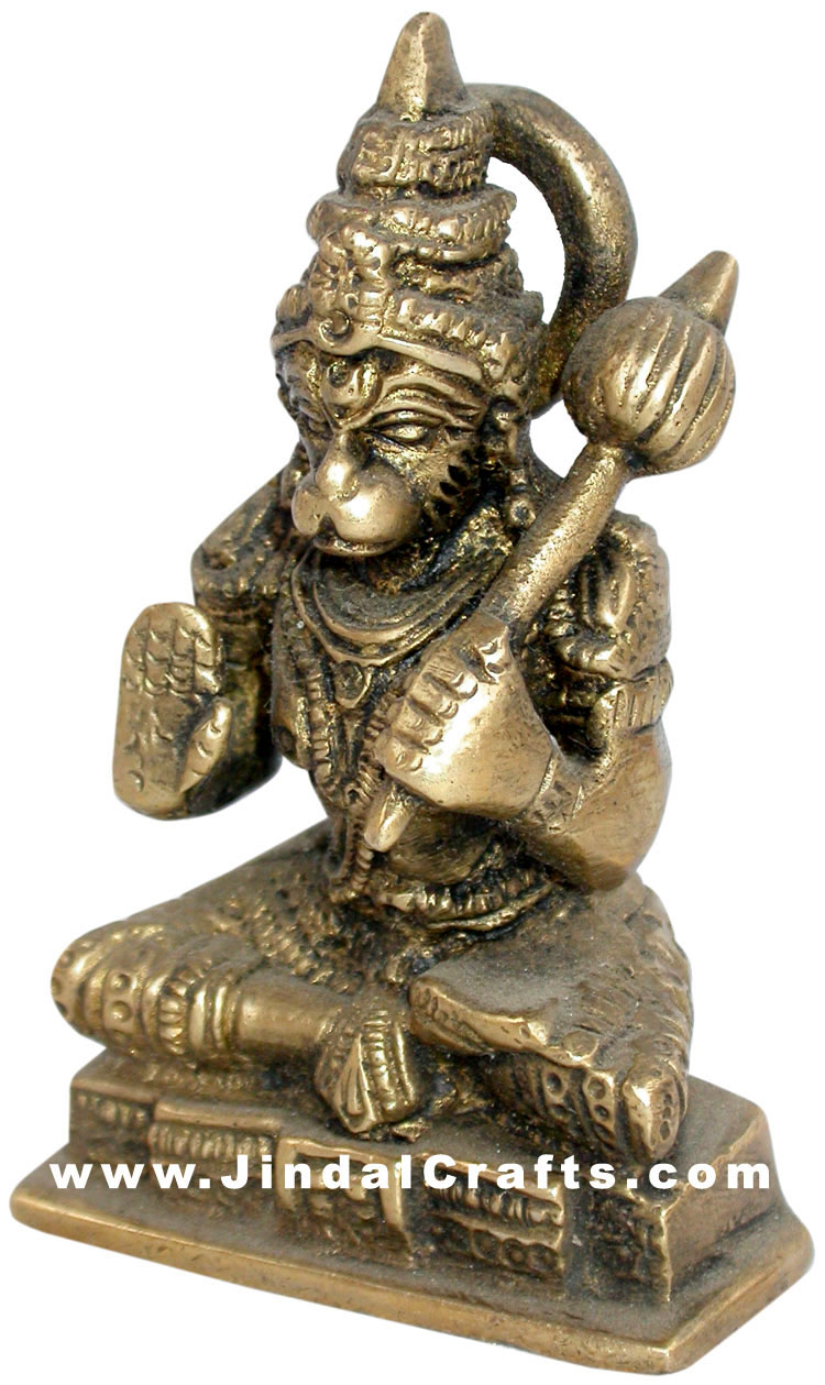 Lord Hanuman Hindu Religious Handmade Brass Sculptures
