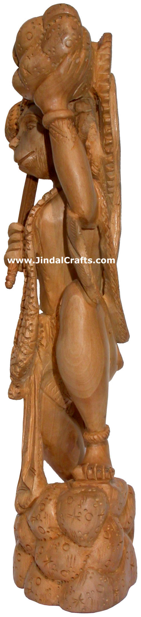 Hand Carved Wooden Hanumaan Figure Indian Art