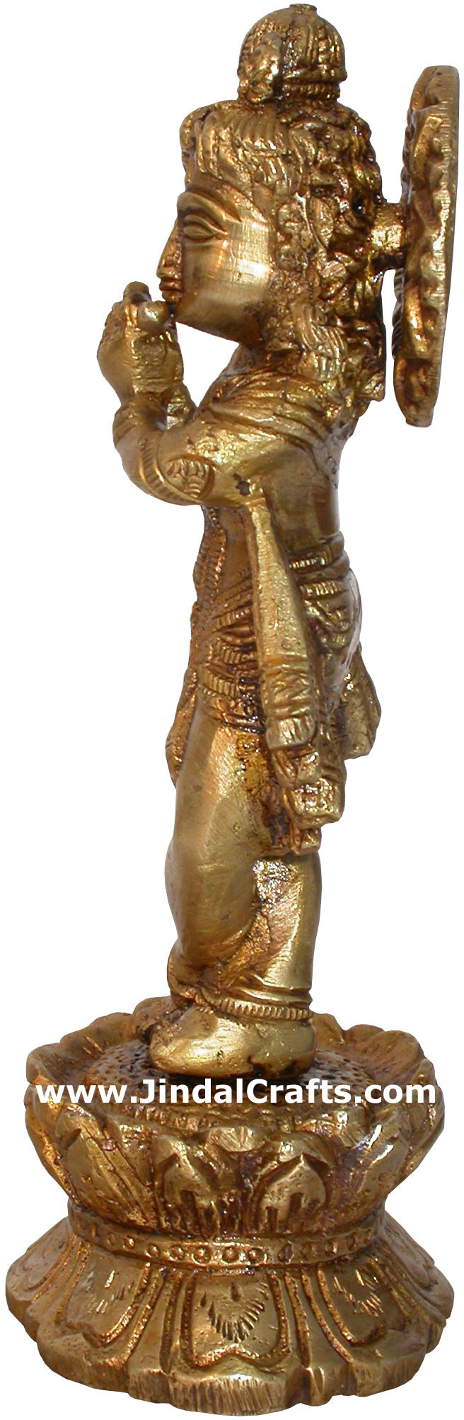 Hindu Deities Lord Krishna India Brass Carving Artefact