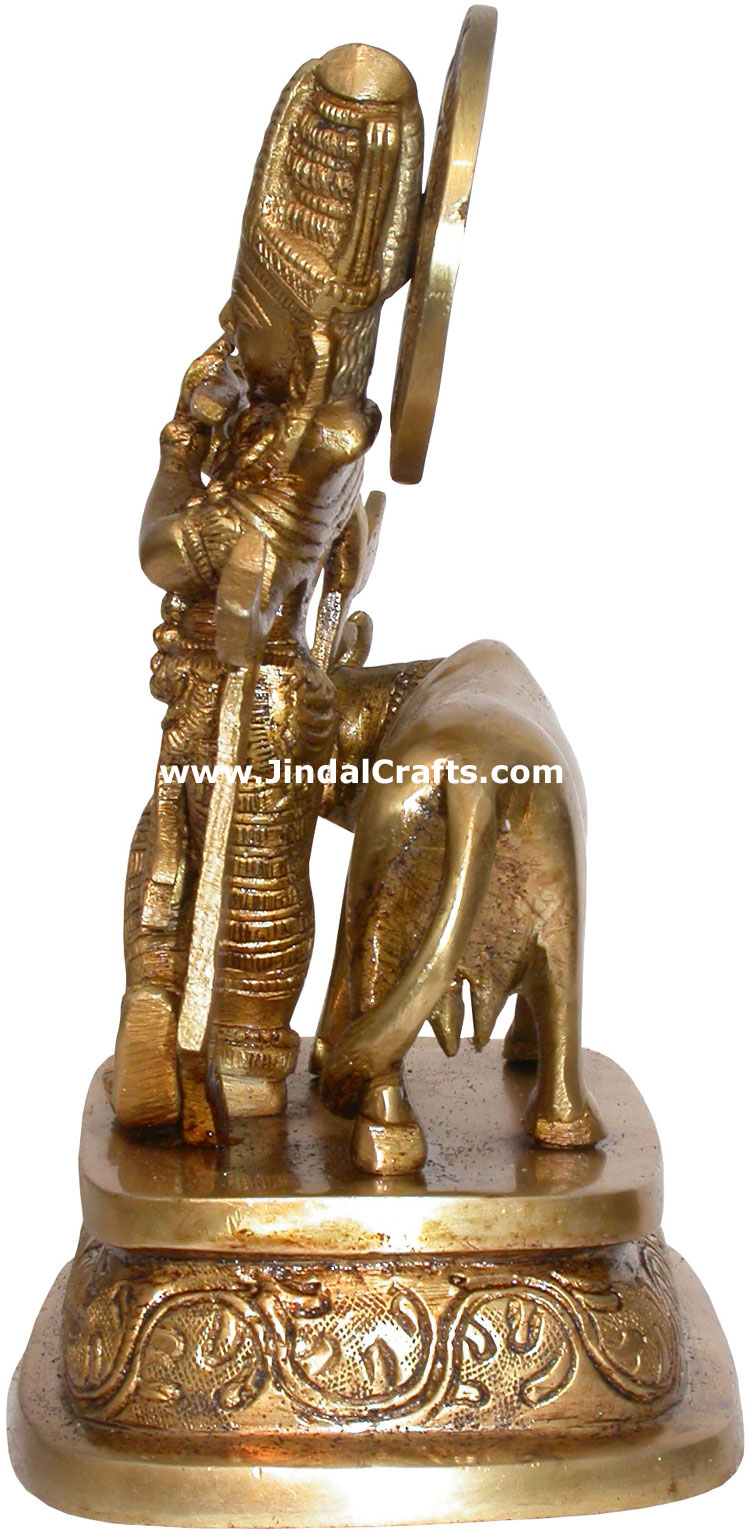Hindu Deities Lord Krishna India Brass Carving Artefact