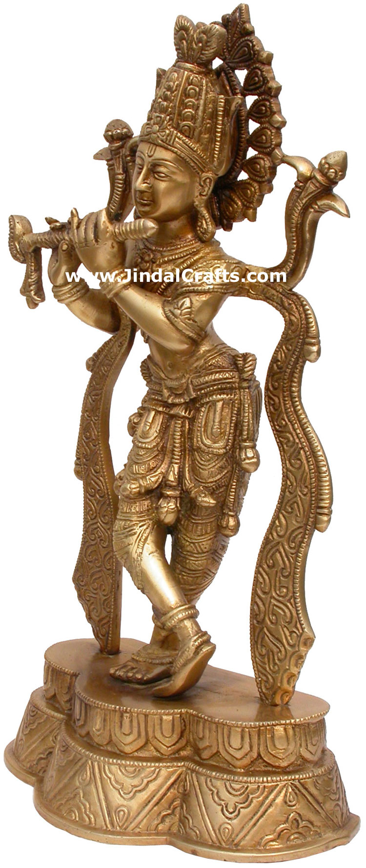 Hindu Deities Lord Krishna India Brass Carving Artefact