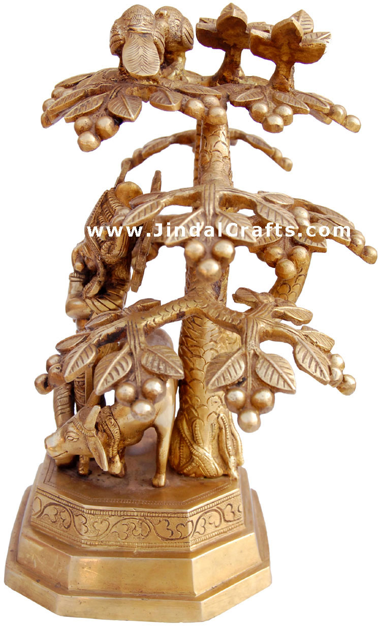 Lord Krishna - Brass Made Hindu God Religious Statue