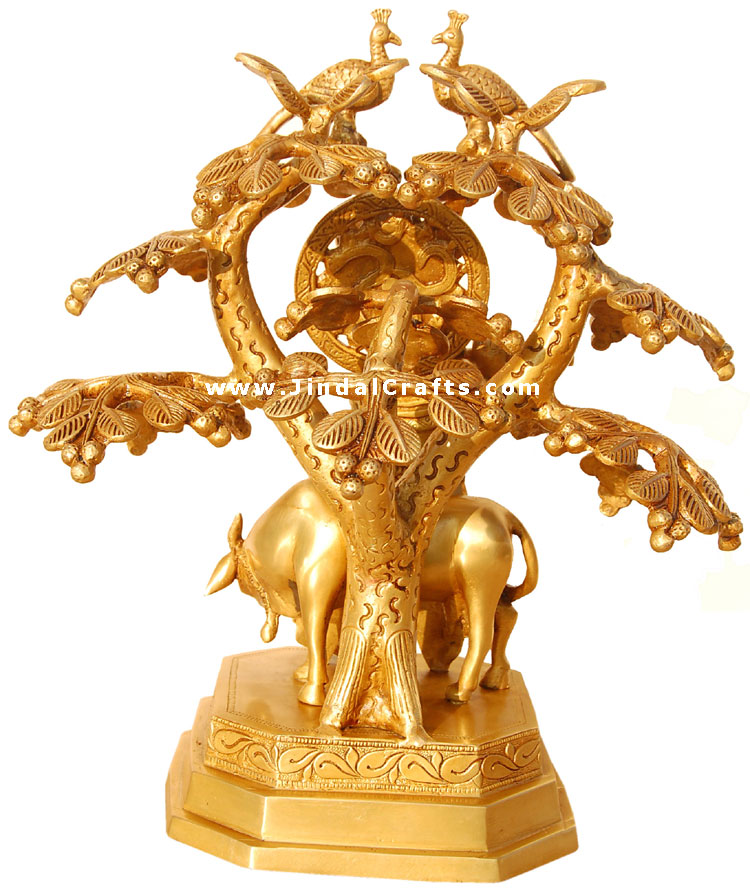 Lord Krishna under Kadam Tree Brass made Artifact
