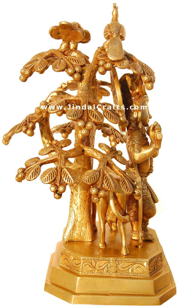 Lord Krishna under Kadam Tree Brass made Artifact