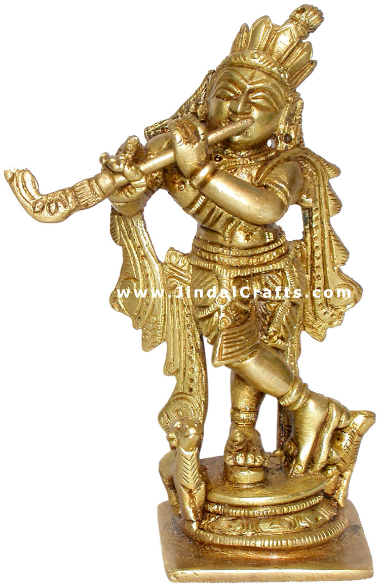 Lord Krishna Hindu Religious Staute Indian Handicraft