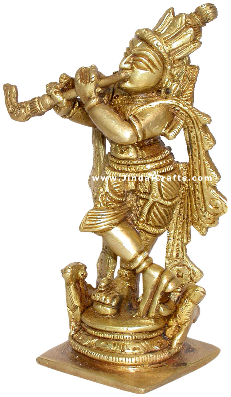 Lord Krishna Hindu Religious Staute Indian Handicraft