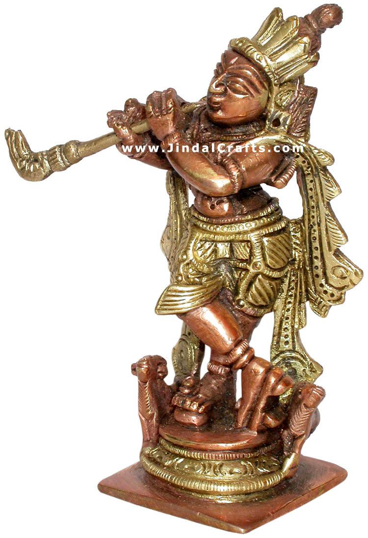 Lord Krishna Hindu Religious Staute Indian Handicraft