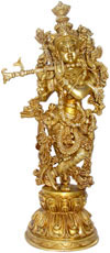 Lord Krishna Exclusive Piece of Brass Religious Statue Figurine Idol Collectible