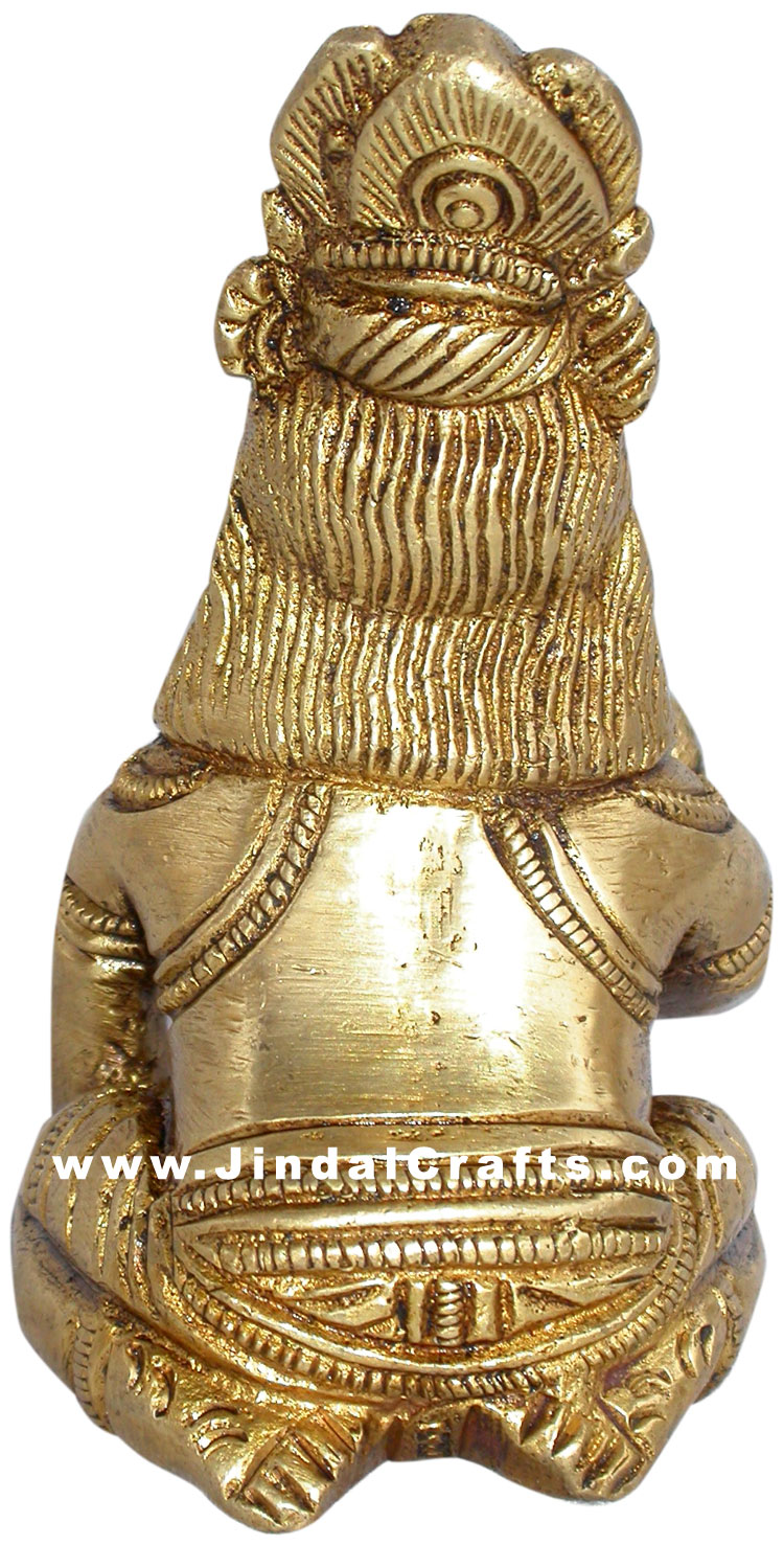Lord Krishna Indian God Religious Sculpture Brass Made
