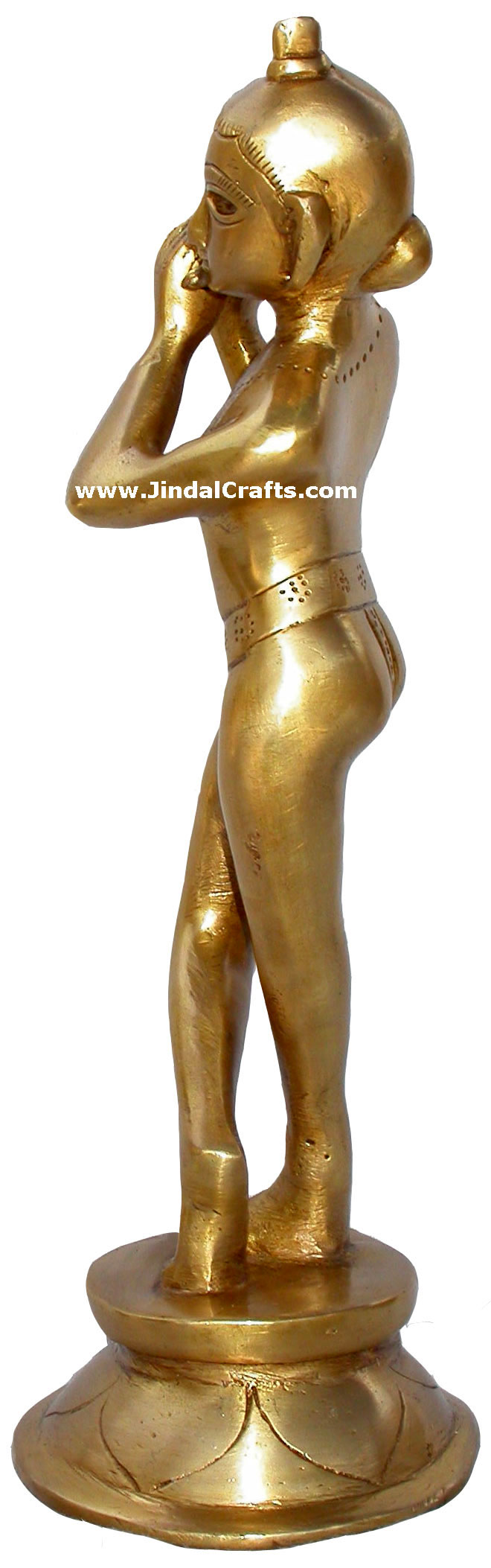 Lord Krishna Flute Hindu God Brass Sculpture India Arts