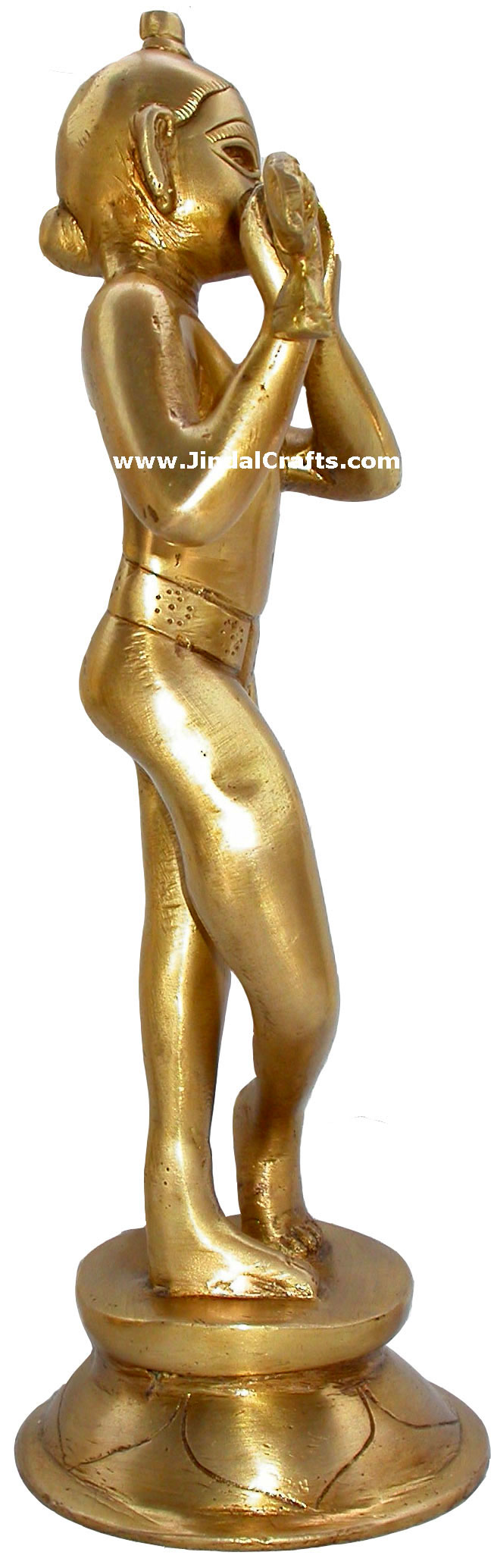 Lord Krishna Flute Hindu God Brass Sculpture India Arts