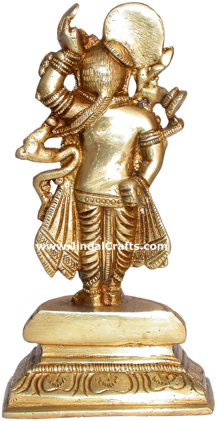 Dwarkadhish Krishna Brass Figurine Indian God Religious
