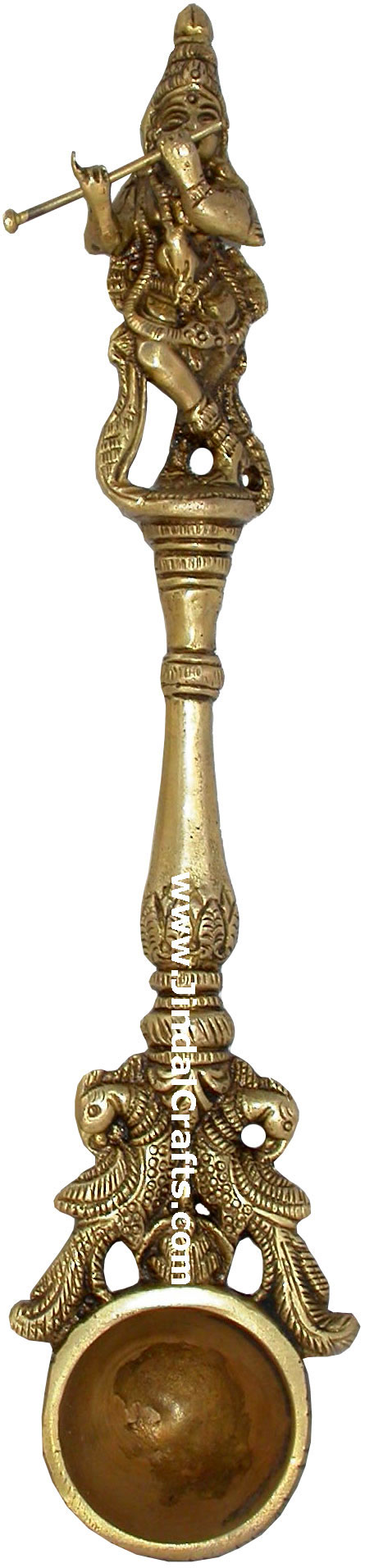 Lord Krishna Havan Spoon Brass Ritual Crafts Handicraft