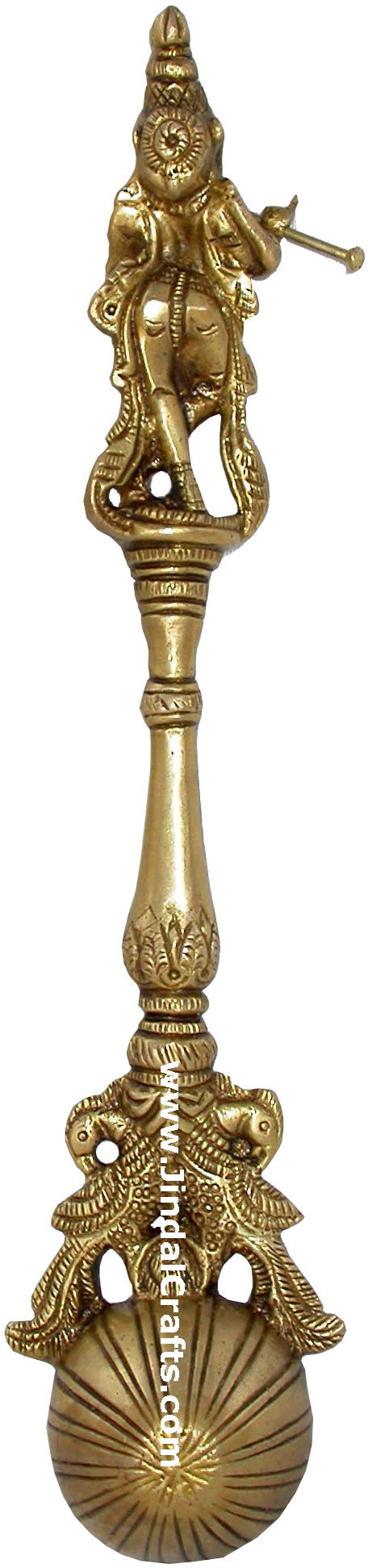 Lord Krishna Havan Spoon Brass Ritual Crafts Handicraft
