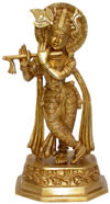 Lord Krishna Hindu God Brass Sculpture Figurine Art Indian Handicraft Home Decor