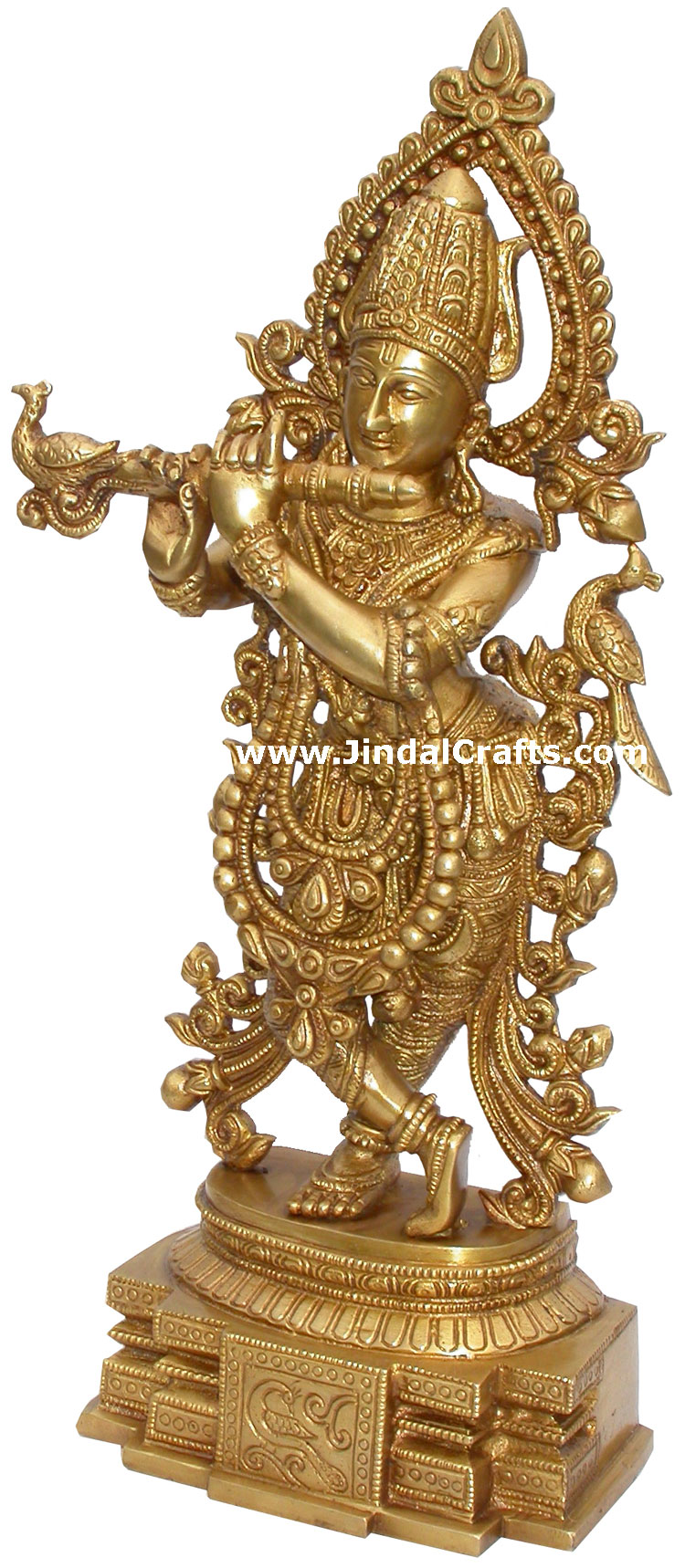 Lord Krishna Hindu God Brass Sculpture Hand Crafted Art