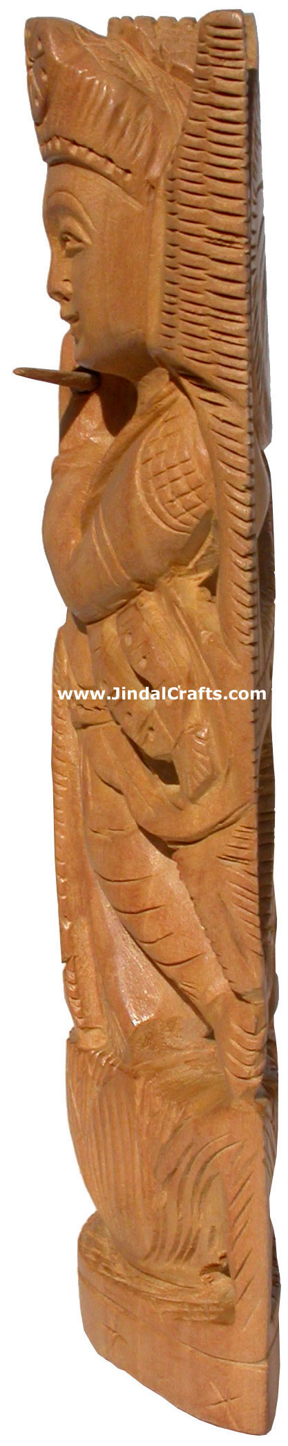 Hindu Deities Lord Krishna India Wood Carving Artefact